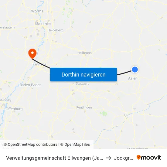 Verwaltungsgemeinschaft Ellwangen (Jagst) to Jockgrim map