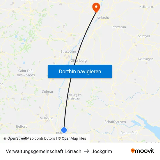 Verwaltungsgemeinschaft Lörrach to Jockgrim map