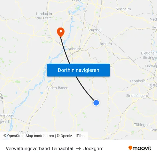 Verwaltungsverband Teinachtal to Jockgrim map