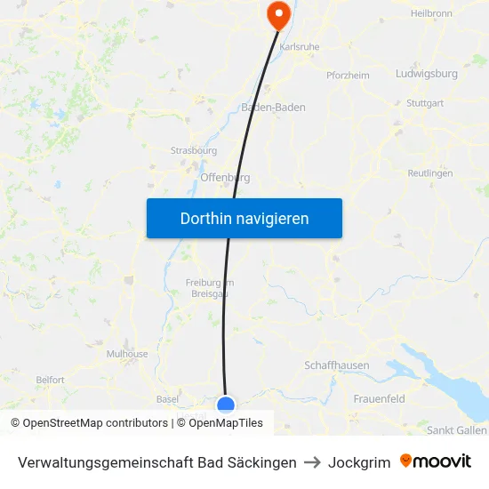 Verwaltungsgemeinschaft Bad Säckingen to Jockgrim map