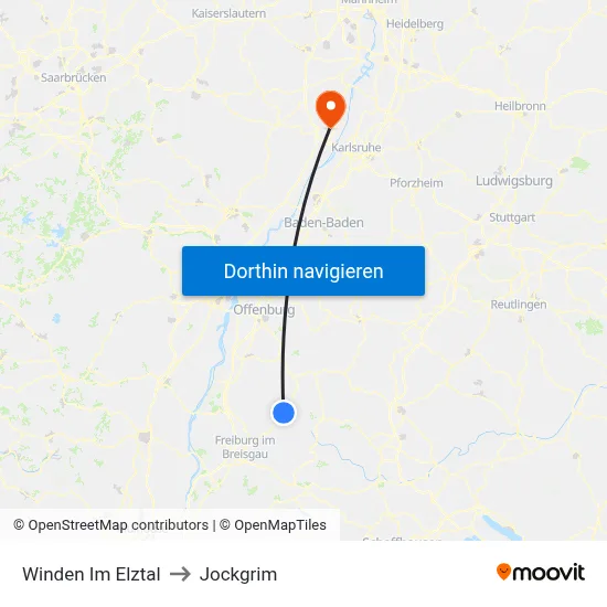 Winden Im Elztal to Jockgrim map