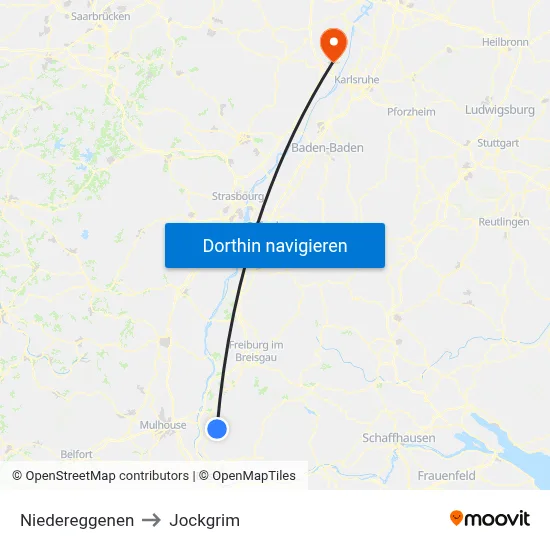 Niedereggenen to Jockgrim map