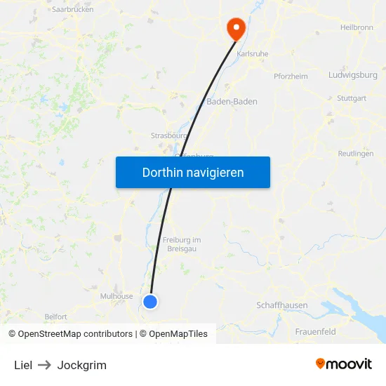 Liel to Jockgrim map