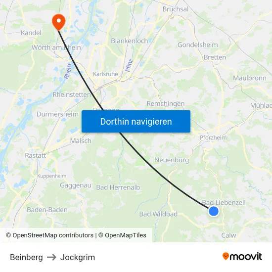 Beinberg to Jockgrim map