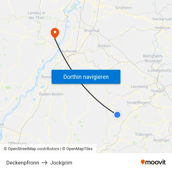 Deckenpfronn to Jockgrim map