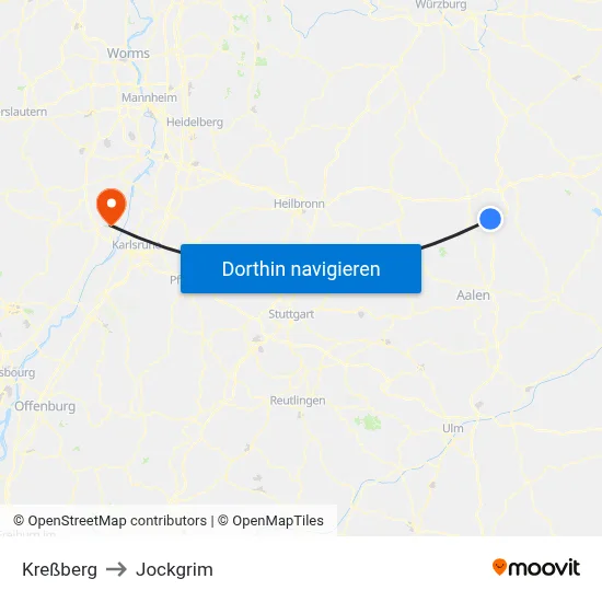 Kreßberg to Jockgrim map
