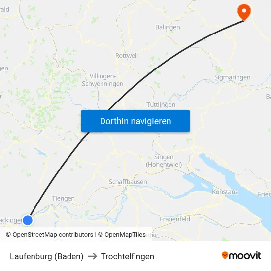 Laufenburg (Baden) to Trochtelfingen map