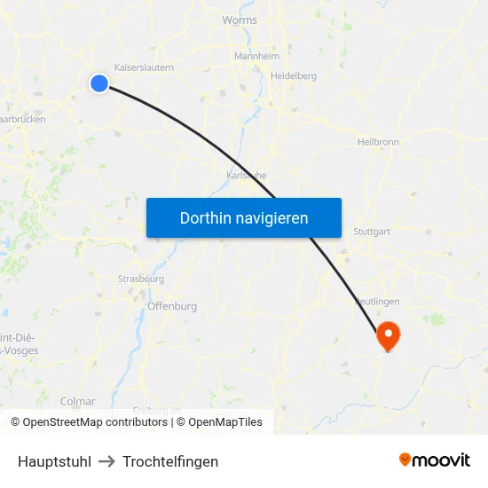Hauptstuhl to Trochtelfingen map