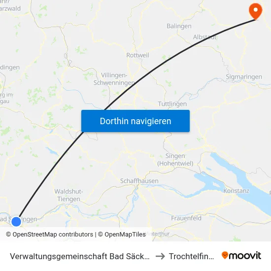 Verwaltungsgemeinschaft Bad Säckingen to Trochtelfingen map