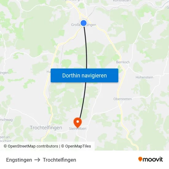 Engstingen to Trochtelfingen map
