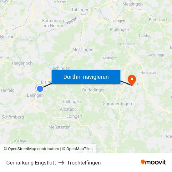 Gemarkung Engstlatt to Trochtelfingen map