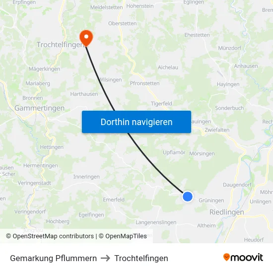 Gemarkung Pflummern to Trochtelfingen map