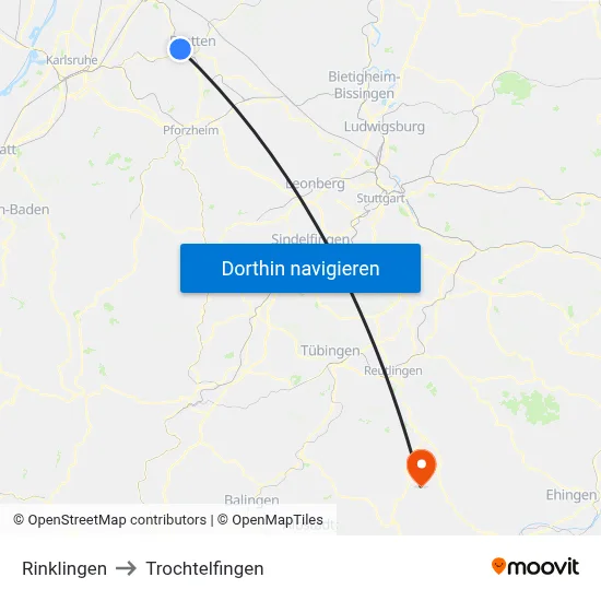 Rinklingen to Trochtelfingen map