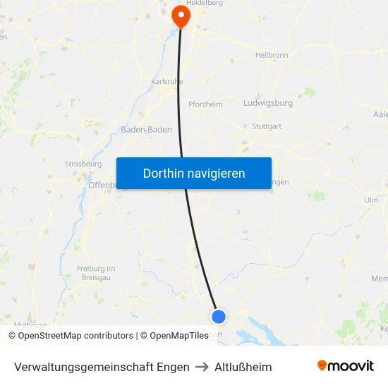 Verwaltungsgemeinschaft Engen to Altlußheim map