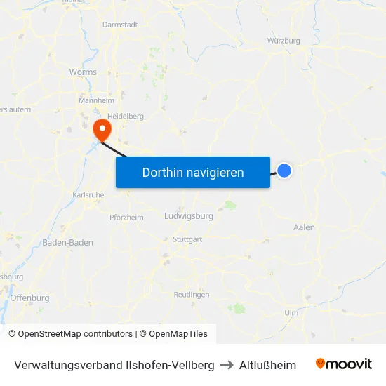 Verwaltungsverband Ilshofen-Vellberg to Altlußheim map