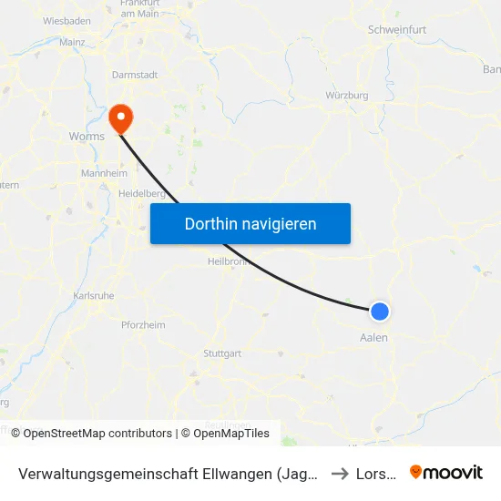 Verwaltungsgemeinschaft Ellwangen (Jagst) to Lorsch map