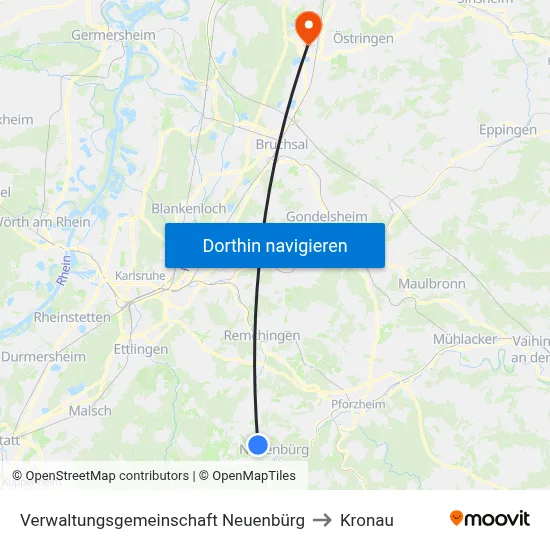 Verwaltungsgemeinschaft Neuenbürg to Kronau map