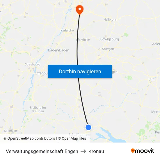 Verwaltungsgemeinschaft Engen to Kronau map