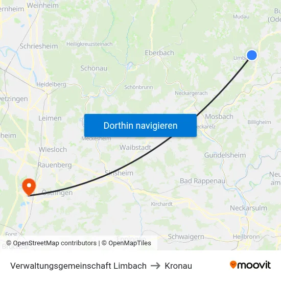 Verwaltungsgemeinschaft Limbach to Kronau map