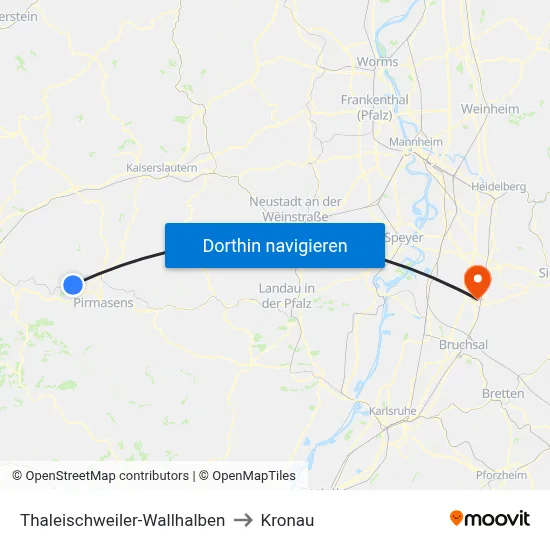 Thaleischweiler-Wallhalben to Kronau map