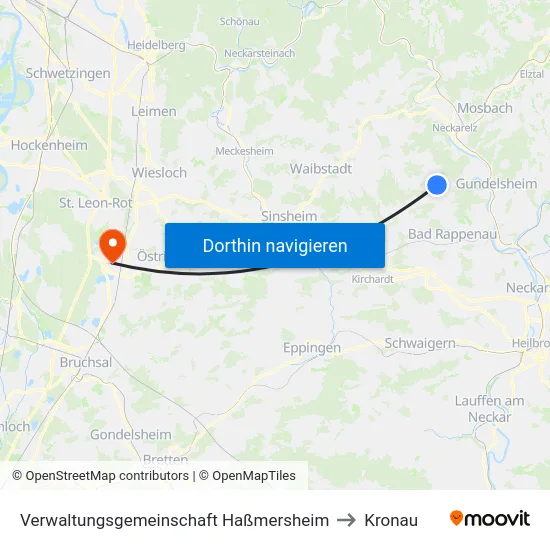 Verwaltungsgemeinschaft Haßmersheim to Kronau map