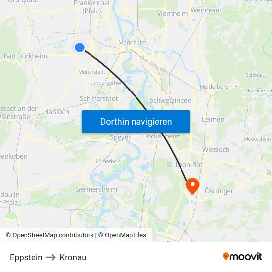 Eppstein to Kronau map