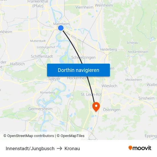 Innenstadt/Jungbusch to Kronau map