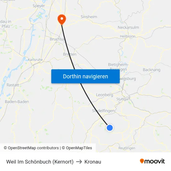 Weil Im Schönbuch (Kernort) to Kronau map