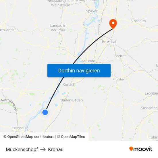 Muckenschopf to Kronau map
