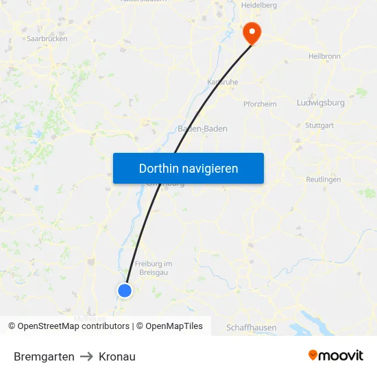 Bremgarten to Kronau map