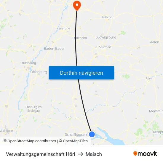 Verwaltungsgemeinschaft Höri to Malsch map