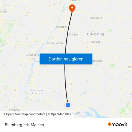 Blumberg to Malsch map