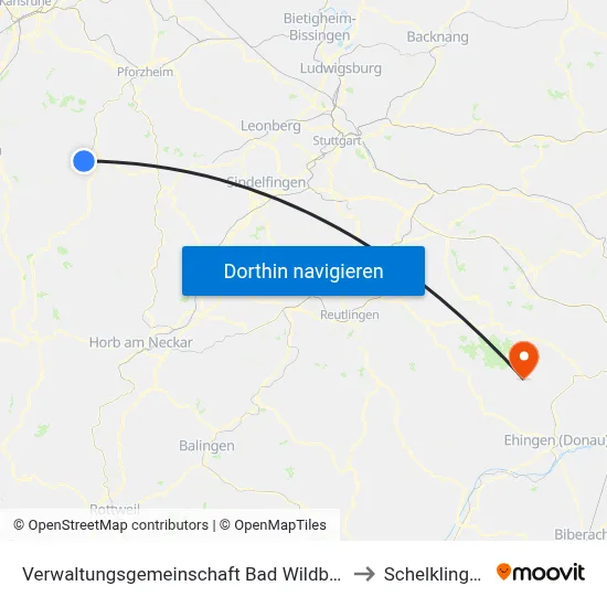 Verwaltungsgemeinschaft Bad Wildbad to Schelklingen map