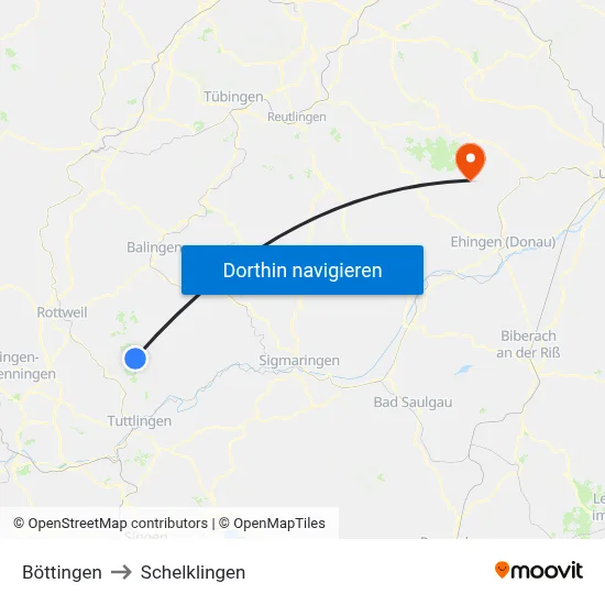 Böttingen to Schelklingen map