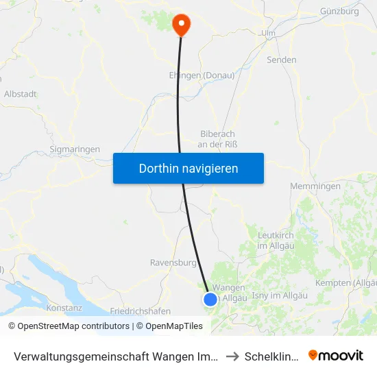 Verwaltungsgemeinschaft Wangen Im Allgäu to Schelklingen map