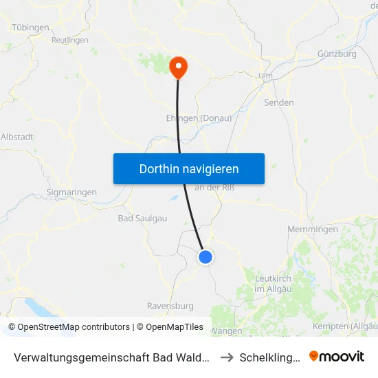 Verwaltungsgemeinschaft Bad Waldsee to Schelklingen map