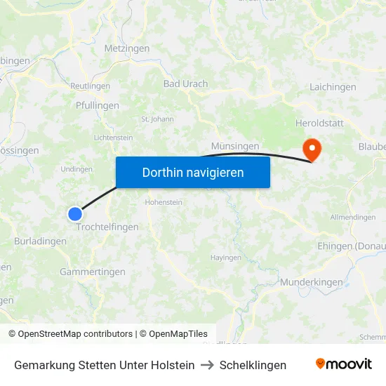Gemarkung Stetten Unter Holstein to Schelklingen map