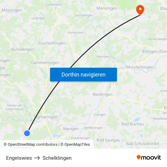 Engelswies to Schelklingen map