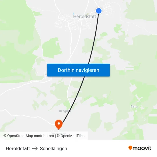 Heroldstatt to Schelklingen map