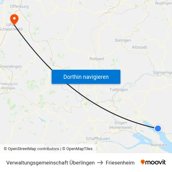 Verwaltungsgemeinschaft Überlingen to Friesenheim map