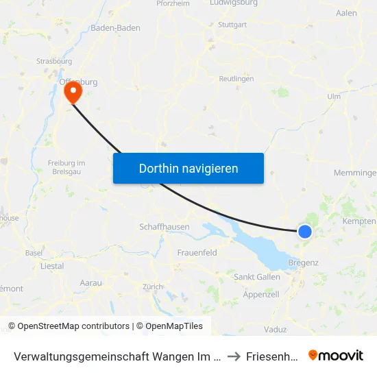 Verwaltungsgemeinschaft Wangen Im Allgäu to Friesenheim map