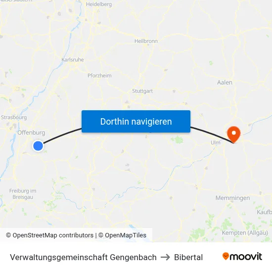 Verwaltungsgemeinschaft Gengenbach to Bibertal map