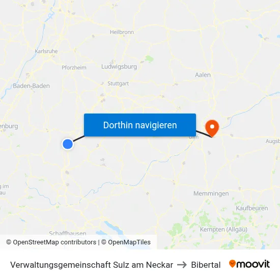 Verwaltungsgemeinschaft Sulz am Neckar to Bibertal map