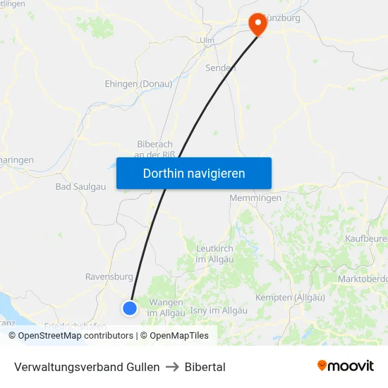 Verwaltungsverband Gullen to Bibertal map