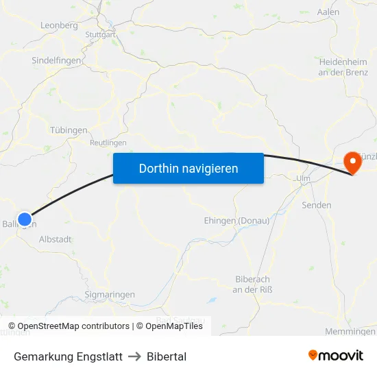 Gemarkung Engstlatt to Bibertal map