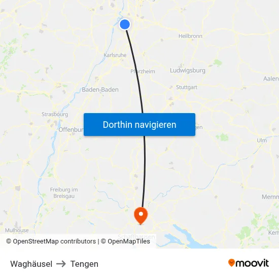 Waghäusel to Tengen map