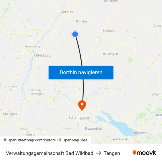 Verwaltungsgemeinschaft Bad Wildbad to Tengen map