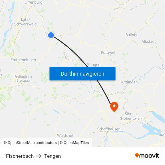 Fischerbach to Tengen map