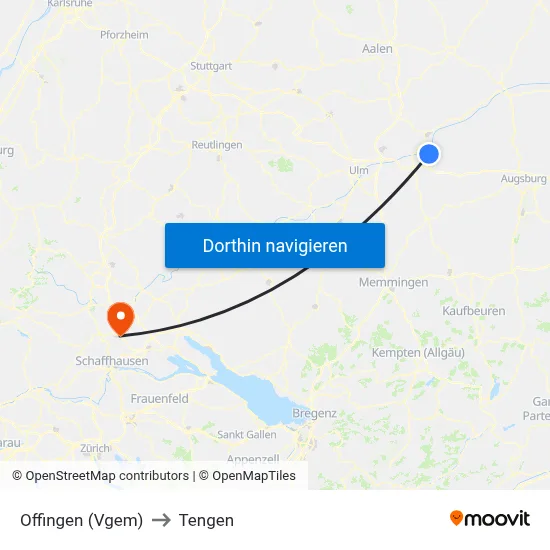 Offingen (Vgem) to Tengen map