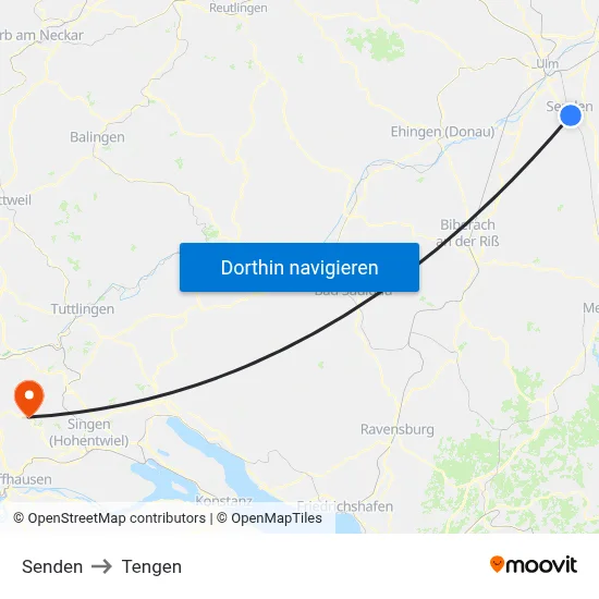 Senden to Tengen map